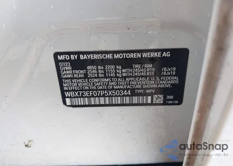 2023 BMW X1 xDrive28I из США, поврежденный, VIN WBX73EF07P5X50344